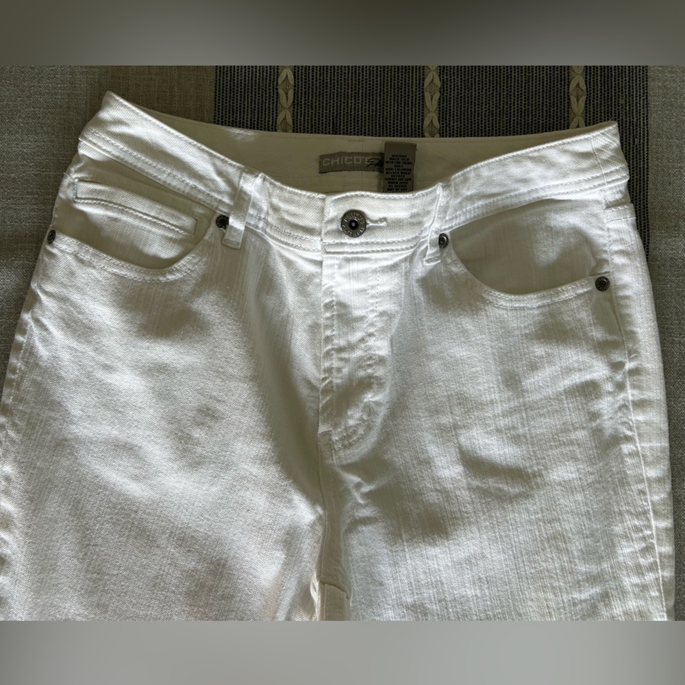 Chico’s Platinum White Jeans Size 1 Short (Medium Petite) Casual - Picture 5 of 7
